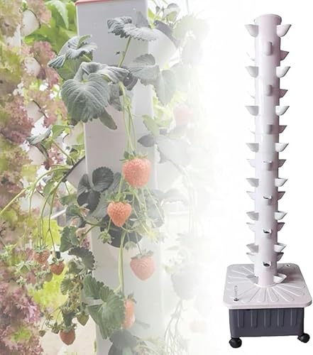 GFRYSBMQ 15-Stöckiges 45-Loch-Hydroponik-Turm-Set – Garten-Aeroponik-Anbaikit, Hochwertiges Hydroponik-Anbausystem für Farm-Gewächshaus, Gärtnerei-Liebhaber und Hausküchen-Gärtnerei-Enth