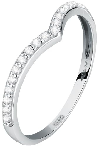 CHRIST Damen-Damenring 375er Weißgold Zirkonia