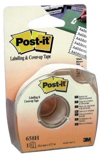 Post-it Abdeck- und Beschriftungsband - 1 Rolle im Handspender - 25,4 mm x 17,7 m, Weiß