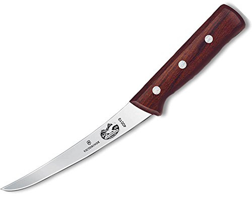 Victorinox Rosewood Ausbeinmesser, 15cm, mit Holzgriff, Flexibel, Gebogen, rostfrei, edelstahl, spülmaschinengeeignet, 5.6616.15, 15 cm