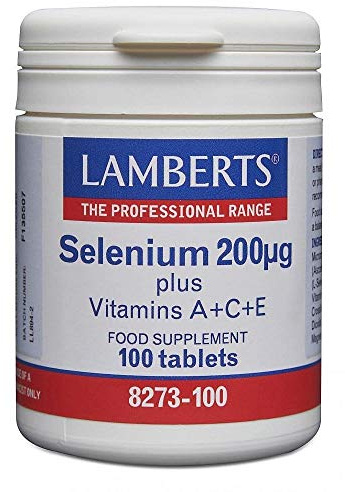 Lamberts Selenium 200µg with Vitamins A, C & E – Antioxidant & Immune Support – One-a-Day Formula – 100 Vegan Tablets