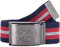 2Stoned Stoffgürtel Canvas Belt Navy-Rot-Weiß, Matte Schnalle Geprägt, 4 cm breit für Damen und Herren