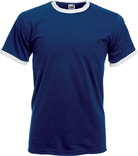 Fruit of the Loom T-Shirt Ringer Tee Mehrfarbig Navy/White XXL