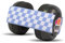 Em's 4 Bubs - Cuffie antirumore, per neonato, con fascia, colore blu/bianco