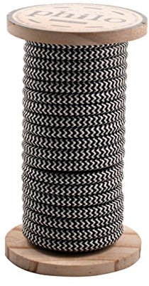 Seletti Filo Elettrico in Bobina Philo Mt.5 Ricoperto in Cotone - Bianco/Nero
