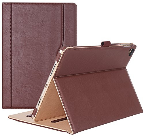 ProCase Case for iPad Pro 9.7 - Premium PU Leather Stand Folio Cover for iPad Pro 9.7 Inch 2016 (A1673 A1674 A1675), with Pencil holder Document Card Pocket -Brown