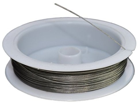 Schmuckdraht nylonummantelt - Draht Nylon beschichtet 0,38mm silber-farben 100m
