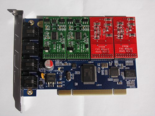 TDM400P mit 2 FXO + 2FXS Quad Spannweite Analog – PCI Asterisk Karte