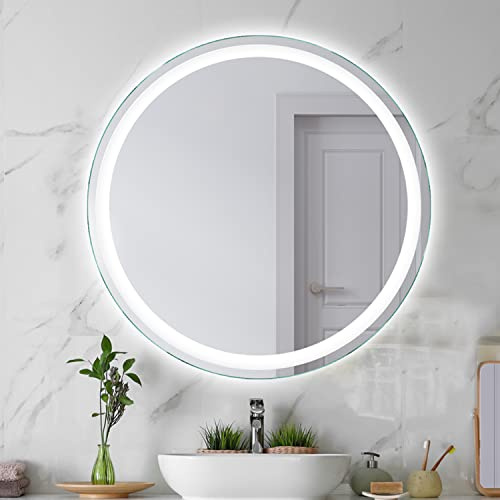 SARAR Runder Badspiegel Spiegel Badezimmerspiegel mit rundum LED-Beleuchtung 70cm Made in Germany Wandspiegel Mirror Spiegel Bad mit Licht Designo MAR111