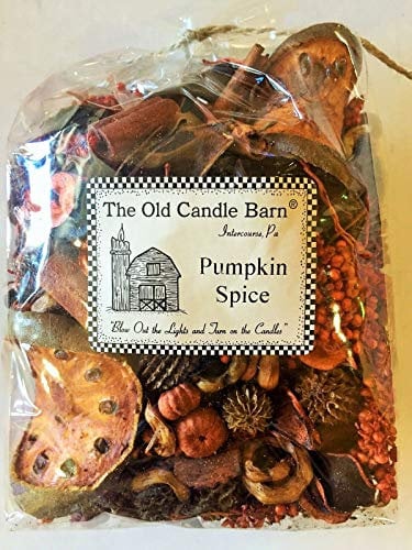 Old Candle Barn Pumpkin Spice Potpourri Sachet - 8 Cup Bag - Unique Fall Decor with Mini Pumpkins, Cinnamon, Dried Fruit
