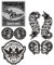 cut-it folientechnik & design MG612 / Aufkleber Set Bobber - Breite je Sticker ca. 6cm + 3cm Cafe Racer Old School Scrambler Motorrad Biker Rocker
