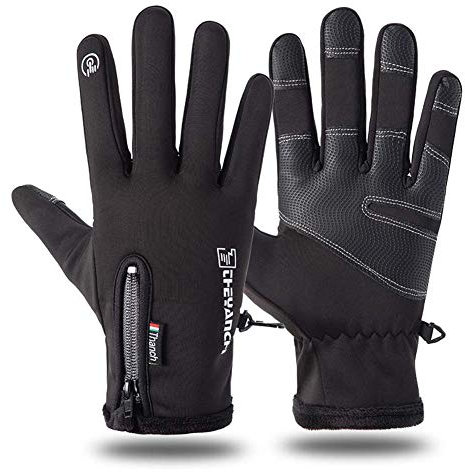 Touchsceen Fleece-Handschuhe, Thermo-Handschuhe, winddicht, schneefest, warme Handschuhe, Wintersport, Ski, Snowboard, Reiten, Motorradfahren, Radfahren, Fäustlinge, Wandern, Camping, Autofahren