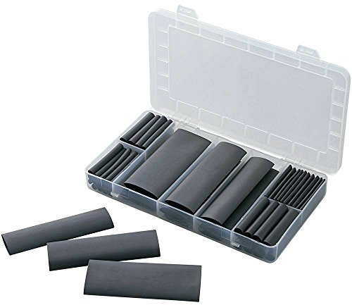 TRU COMPONENTS 1566430 Schrumpfschlauchsortiment Schwarz Schrumpfrate:4:1 61 Teile