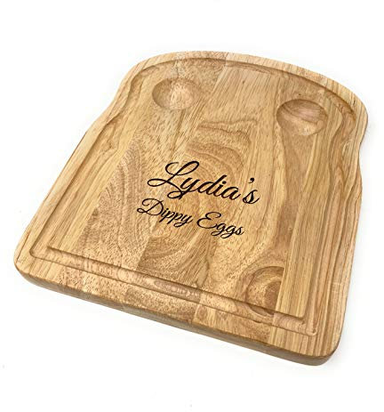Personalised Breakfast Serving Toast Shaped Compact Board - Birthday & Housewarming Kitchen Gift - Personalised with Any Message