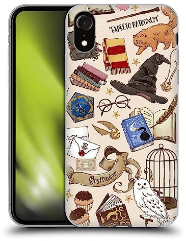 Head Case Designs Licenciado Oficialmente Harry Potter Patrón Hogwarts Reliquias de la Muerte XXXVII Caso Funda de Gel Suave Compatible con Apple iPhone XR