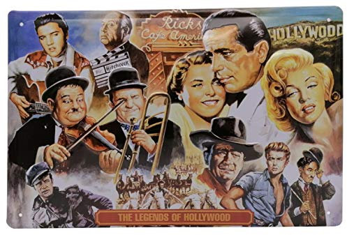 Cartel en relieve Hollywood - Cartel de chapa de 30 x 20 cm