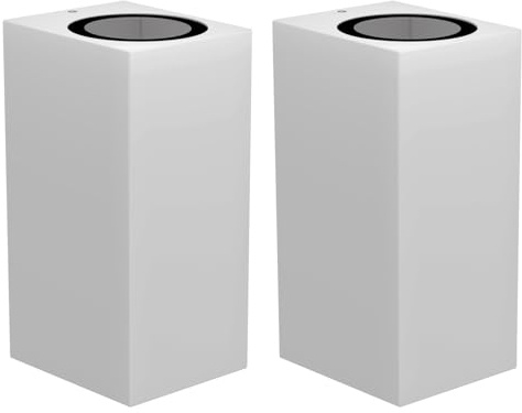 ledscom.de 2x Wandleuchte ALSE für außen, IP54, Up-/Downlight, weiß matt, eckig, 2x GU10 max. 35W
