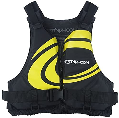 Typhoon Yalu XT 50n Buoyancy Jacket Typhoon Yalu Wave Front Zipper 50N Buoyancy Aid - Canoe Kayak Dinghy SUP Jacket (Black/Yellow, M-L weights 50-70KGS)