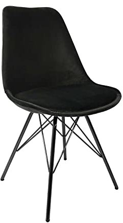 Kick Collection Esszimmerstühl Velvet - Samt - Schwarz - Modern und Hochwertig - Samtstoff und Metall - Erhältlich in vielen Farben