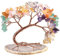 Nupuyai 7.6cm Chakras Pierres Naturelles Arbre d'argent sur Base de Tranches d'agate, Arbre de Vie Reiki Feng Shui Cristal Cadeau de Mariage et Décor de Bureau à Domicile pour la Bonne Chance