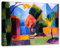 Pixxprint August Macke - Garten am Thuner See, Größe: 80x60cm, Leinwandbild, fertig gespannt, Wandbild, Dekoration, Kunstdruck, kein Poster