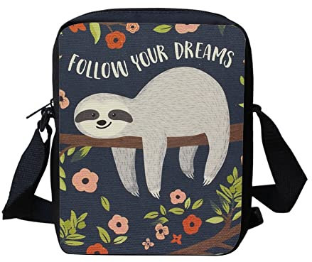 TOADDMOS Niedliche, individuell bedruckte Umhängetasche für Damen, Reise-Schultertasche mit verstellbarem Riemen, Lustiger Faultier