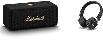 Marshall Emberton II Bluetooth Altoparlante Portatile, Senza fili Casse, Suono a 360 gradi & Cuffie Bluetooth Major IV On Ear, auricolari wireless, pieghevoli