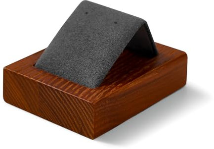 Oirlv Massivholz Ohrringeständer Schmuckständer Ohrringe Vitrine Display Ohrstecker Stand Halter/Mikrofaser Oberfläche(Dunkelgrau)