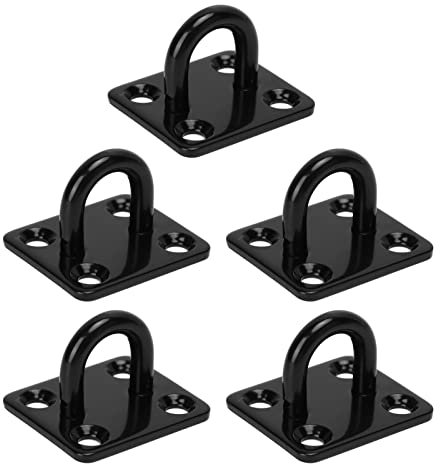 Yuecoom Crochet De Plafond En Acier Inoxydable, 5 Pièces Patère De Fixation Au Plafond Renforcées épaissies Portant La Boucle De Fixation De La Boucle De Fixation De La Plaque à Oeil Noire(6 Mm)