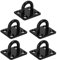 Yuecoom Gancio per soffitto in acciaio inossidabile, 5 pezzi rinforzato rinforzato con fibbia per porta con fibbia di fissaggio piastra per occhiello nero(6 mm)