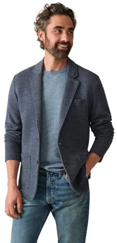 Faherty Men's Inlet Knit Blazer, Navy Melange, XL