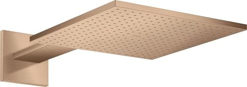 hansgrohe AXOR ShowerSolutions Kopfbrause 300/300 1jet,Wandanschluss, Brausearm 450 mm, 35314310, Farbe: Brushed Red Gold
