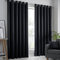 Fusion - Schwarze Vorhänge B90 x L72 (229 x 183 cm) - 2 Paneele - Ösenvorhänge in schwarz - Thermovorhänge für Schlafzimmer/Wohnzimmer - Schwarze Vorhänge & Vorhänge - Schwarze Türvorhänge -