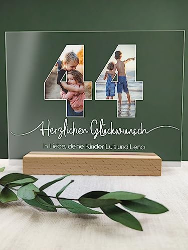 44 Geburtstag - Foto Acryl Tafel - 44 Geburtstag Dekoration, Geschenkideen zum 44 Geburtstag, 44 Geburtstag Frauen, 44 Geburtstag Männer, 44 Geburtstag Geschenk, 44. Geburtstag, 44 Geburtstag Deko