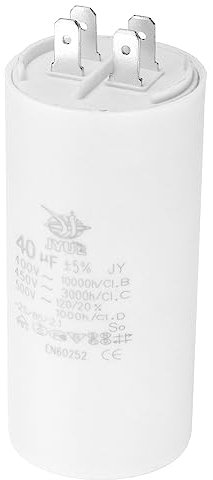 PATIKIL CBB60 40uF Condensateur de Démarrage, AC 450V 4 Broches 50/60Hz Double Insertion Cylindre Fond pour Climatisation, Pompe à Eau, Moteur de Ventilateur Étoile 96 x 45mm