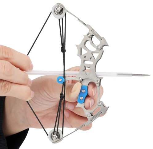 Mini Compound-Bogen und Pfeile Set Taschenbogen für Schießen Ziel Praxis Bogenschießen Bogen-Kit für Links- und Rechtshänder(klein, 12 Pfeile)