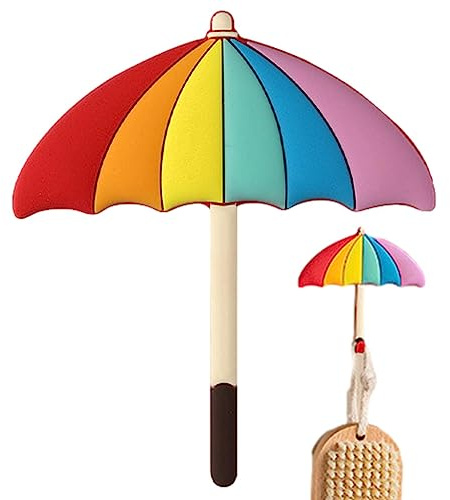 Povanjer Regenbogen-Klebehaken, niedliche Cartoon-Wandhaken, einfache Installation, bezaubernd, bunt, Schlüsselhaken für Schlüssel, Hut, Handtuch, Taschen, Wohnzimmer, Schlafzimmer, Heimdekoration