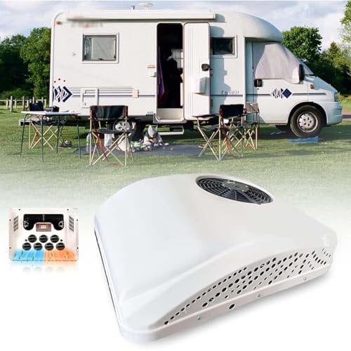 MAYFABD Car Electric RV Roof Air Conditioner Portable 12V 24V DC Air Conditioner In Car AC Unit RV Air Conditioner For Heating And Cooling On The Roof RV Van Passenger Car Etc,12V