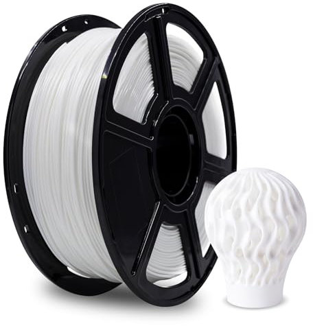 FLASHFORGE PLA 3D-Druckerfilament 1,75 mm - 1 kg Hochpräzises Filament (Weiß)- Umweltfreundlich & Blisterfrei