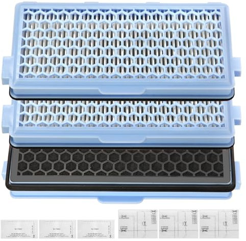 Nivaobi HEPA Filter für Miele Staubsauger Compact C1 & C2, Complete C2 & C3, S8340, 3 Stück Motorschutzfilter und Abluftfilter Filter für S4000, S5000, S6000 & S8000 Serie für Feinstaub und Gerüche