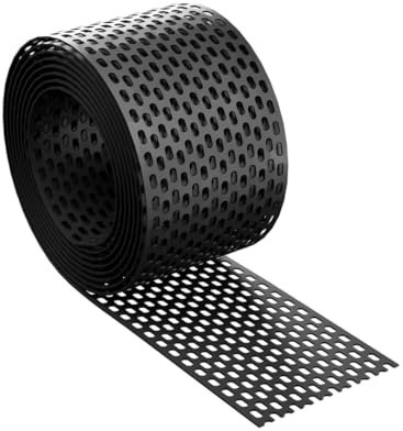 KAUFTOCH® - Grille d'aération - 80 mm x 5 m courant - Bande d'aération - Protection contre les oiseaux - Noir (RAL9005))