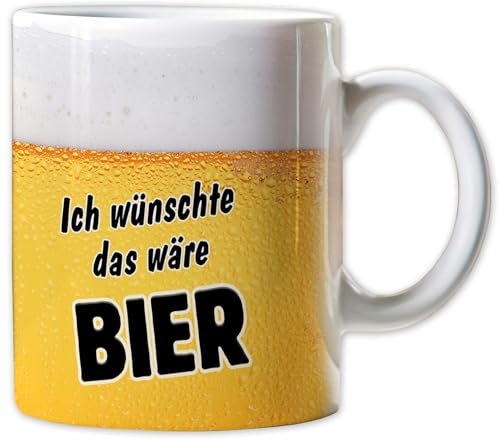 Witzige Bier-Tasse | Geschenkidee für Biertrinker, Bierliebhaber | Männer-Geschenke | Lustige Kaffeetasse fürs Büro, kleine Geschenke, Wichtelgeschenk Kollegen Kleinigkeit