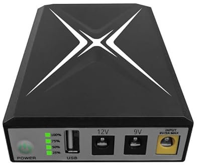 Mini UPS Onduleur, Mini Batterie de Secours UPS,10400 MAh Alimentation sans Interruption, Entrée DC9V Sortie USB 5V 2A, DC9V 2A, 12V 2A, pour Router, Modem, Caméra de Sécurité