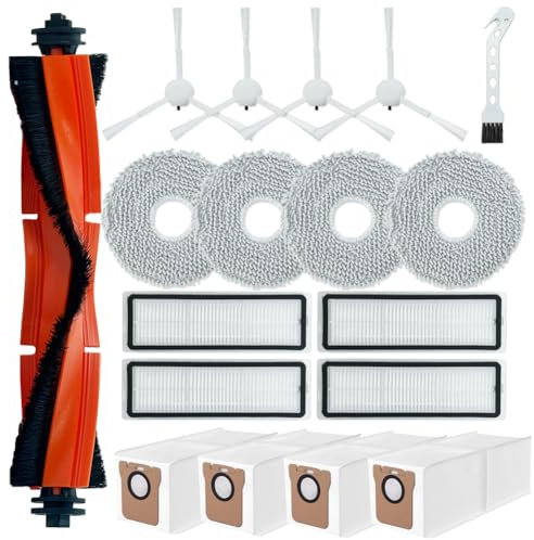 Accesorios de repuesto para robot aspirador Xiaomi X20+, 1 cepillo principal, 4 cepillos laterales, 4 filtros Hepa, 4 bolsas para el polvo, 4 almohadillas para fregona