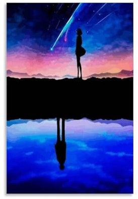 Kimi No Na Wa Your Name Anime , Japanes (2) Poster Dekorative Malerei Leinwand Wandkunst Wohnzimmer Poster Schlafzimmer Malerei,Wandkunst Bilddruck Moderne Familienzimmer Dekor 08x12inch(20x30cm)