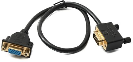 SYSTEM-S D Sub15 Kabel 50 cm HD VGA 15 Pin Stecker zu Buchse DB15 Winkel Left Angled Adapter