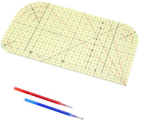 APOMOONS Bügellineal Hitzebeständig Schneiderlineal Nähen Zubehör Schneiderbedarf Heißes Lineal Schneiderhandwerk mit 2pcs Nähspitze Stift Hot Ironing Ruler zum Aufbügeln, Basteln, Messen, DIY