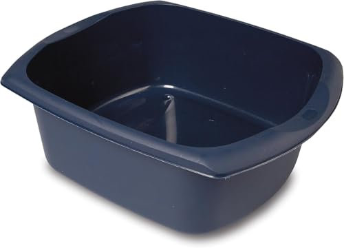 Aurora Night Rectangular Bowl – 9.5L Durable Plastic Washing Up Bowl for Kitchen, Home & Utility Use – Easy Grip Handles (Ink Blue)