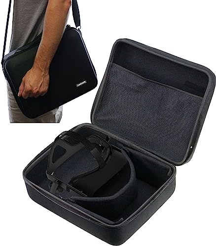 Navitech Black Heavy Duty Rugged Hard Case with Shoulder Strap Compatible with HTC Vive Focus Vision Mixed Reality and PC VR Headset