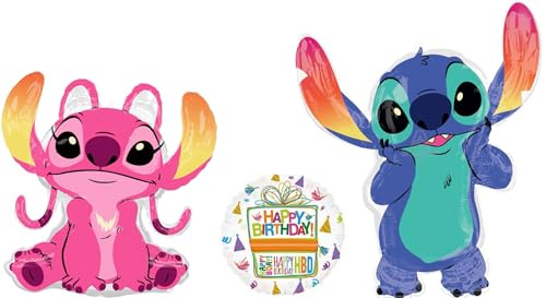 Anagram Angel and Stitch's Birthday Party Supplies 3 pz Palloncino Bouquet Decorazioni